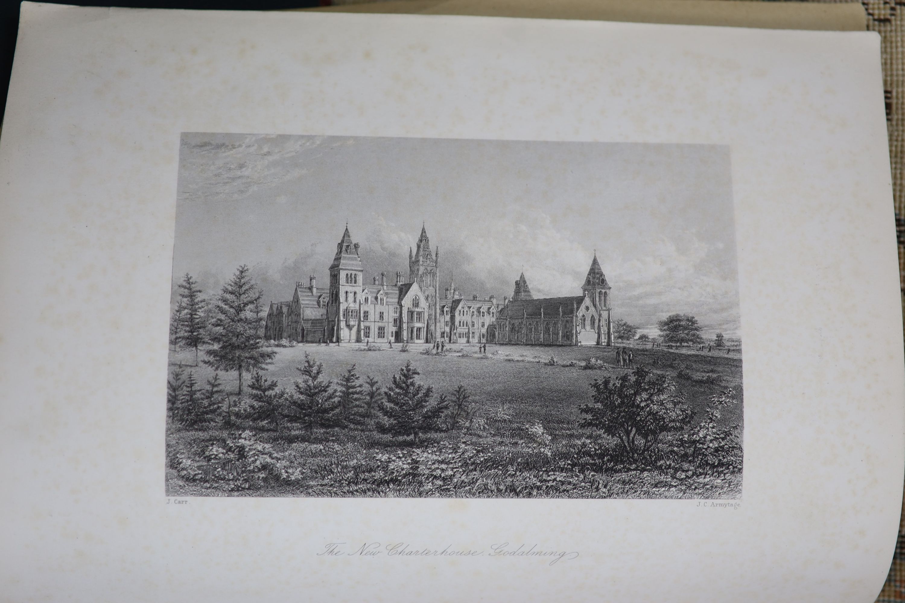 Brayley, Edward Wedlake - A Topographical History of Surrey, edited and revised by Edward Walford. 4 vols, complete with a steel engraved title page vignette to each and 75 steel engraved plates, of which 3 are coloured